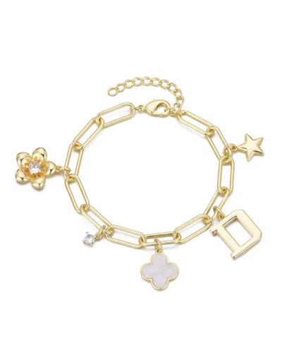 Adornia Gold Initial Chunky Charm Bracelet