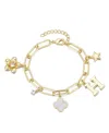Adornia Gold Initial Chunky Charm Bracelet In Gold