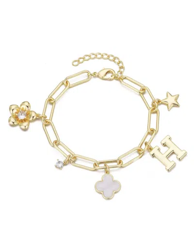 Adornia Gold Initial Chunky Charm Bracelet