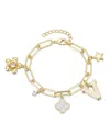 Adornia Gold Initial Chunky Charm Bracelet In Yellow