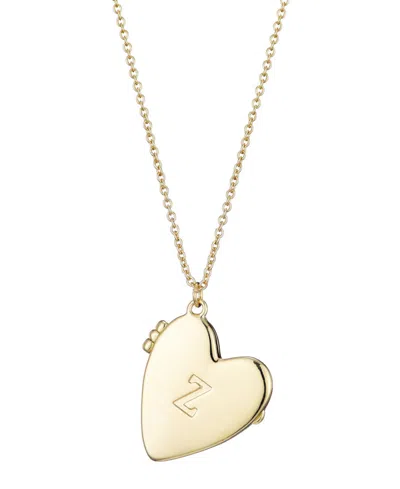 Adornia 14k Plated Initial Heart Locket Necklace In Gold