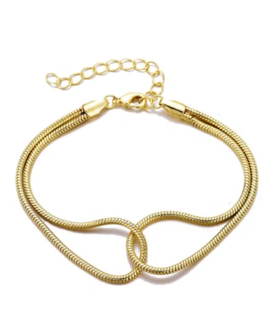 ADORNIA GOLD PLATED INTERLOCKING ROPE CHAIN BRACELET