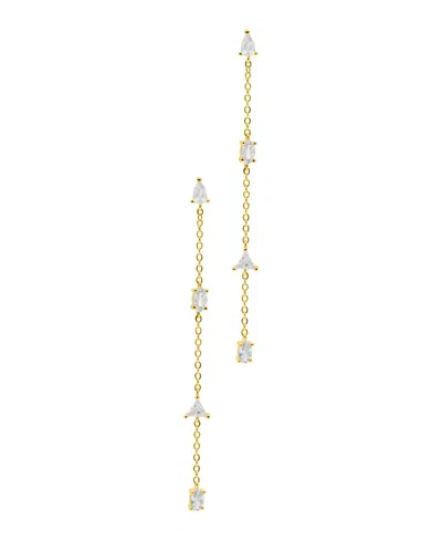 ADORNIA GOLD MIXED FAUX STONES SWEEPER EARRINGS