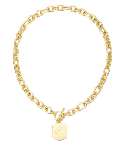 Adornia Gold Monogram Initial Chunky Toggle Necklace