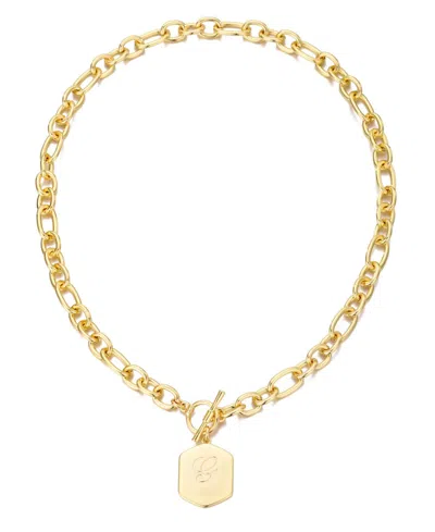Adornia Gold Monogram Initial Chunky Toggle Necklace