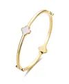 Adornia Mother Of Pearl Clover Station Bangle
