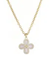 Adornia Gold Mother Of Pearl Flower Halo Pendant Necklace