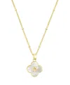 Adornia Gold Mother Of Pearl Initial Clover Necklace