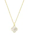 Adornia Gold Mother Of Pearl Initial Clover Necklace