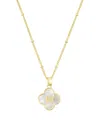 Adornia Gold Mother Of Pearl Initial Clover Necklace