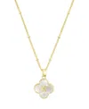 Adornia Gold Mother Of Pearl Initial Clover Necklace