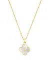 Adornia Gold Mother Of Pearl Initial Clover Necklace