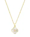 Adornia Gold Mother Of Pearl Initial Clover Necklace
