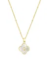Adornia Gold Mother Of Pearl Initial Clover Necklace