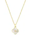 Adornia Gold Mother Of Pearl Initial Clover Necklace