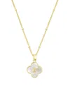 Adornia Gold Mother Of Pearl Initial Clover Necklace