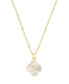 Adornia Gold Mother Of Pearl Initial Clover Necklace