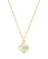 Adornia Gold Mother Of Pearl Initial Clover Necklace