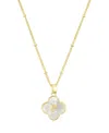 Adornia Gold Mother Of Pearl Initial Clover Necklace
