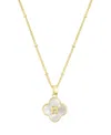 Adornia Gold Mother Of Pearl Initial Clover Necklace