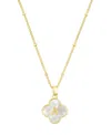 Adornia Gold Mother Of Pearl Initial Clover Necklace