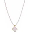 Adornia Gold Mother Of Pearl Strand Clover Pendant Necklace