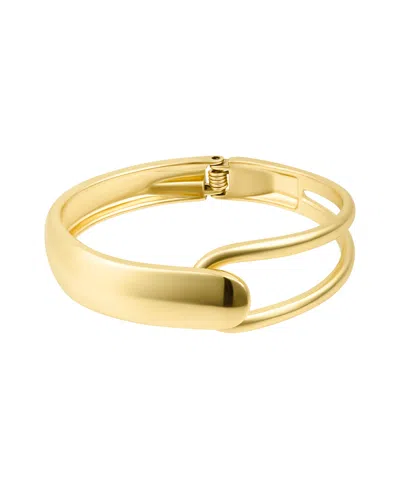 ADORNIA GOLD OVERLAPPING OPEN CUFF BRACELET