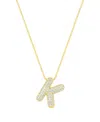 Adornia Gold Pave Bubble Letter Necklace