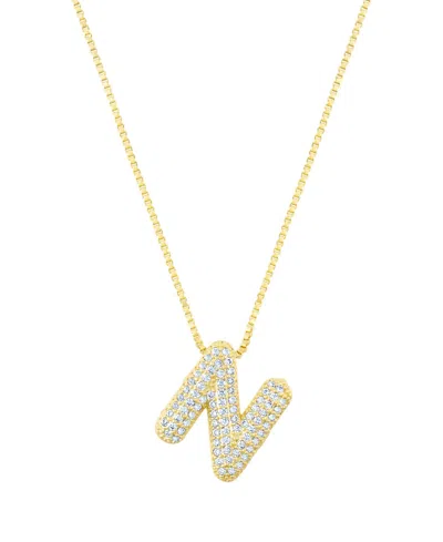 Adornia Gold Pave Bubble Letter Necklace