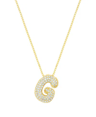 Adornia Gold Pave Bubble Letter Necklace