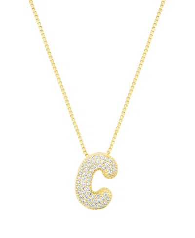 Adornia Gold Pave Bubble Letter Necklace
