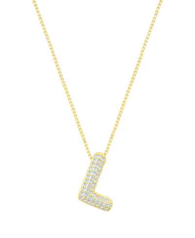 Adornia Gold Pave Bubble Letter Necklace
