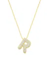 Adornia Gold Pave Bubble Letter Necklace