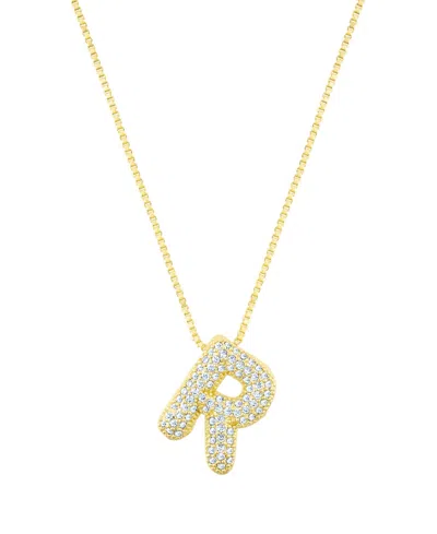 Adornia Gold Pave Bubble Letter Necklace