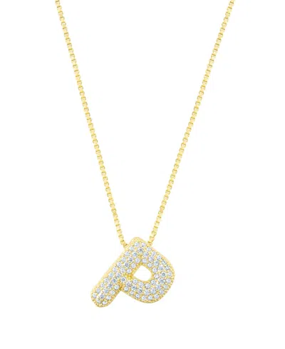 Adornia Gold Pave Bubble Letter Necklace
