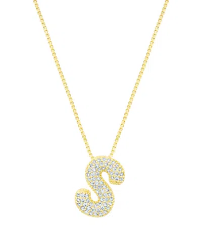 Adornia Gold Pave Bubble Letter Necklace