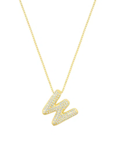 Adornia Gold Pave Bubble Letter Necklace