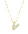 Adornia Gold Pave Bubble Letter Necklace