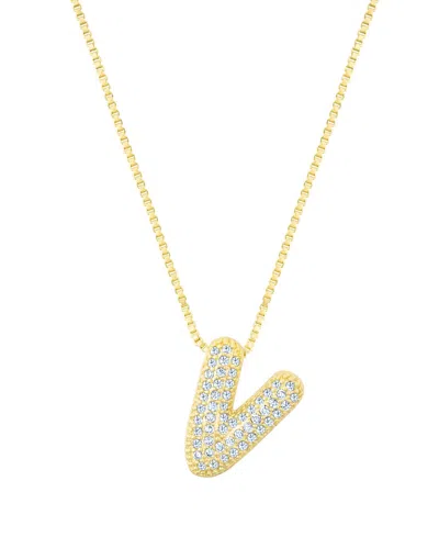 Adornia Gold Pave Bubble Letter Necklace