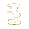 Adornia Plated 3-cuff Bracelet Set In Gold