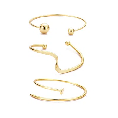ADORNIA GOLD PLATED 3-CUFF SET