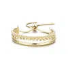 Adornia Gold Plated 3-line Cuff Adjustable Bolo Bracelet In Gold