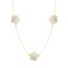 Adornia Mother-of-pearl Clover Station Chain Long Necklace In Gold