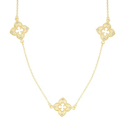 Adornia Gold Plated 36" Clover Station Necklace
