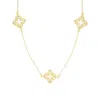 Adornia Gold Plated 36" Clover Station Necklace In Gold