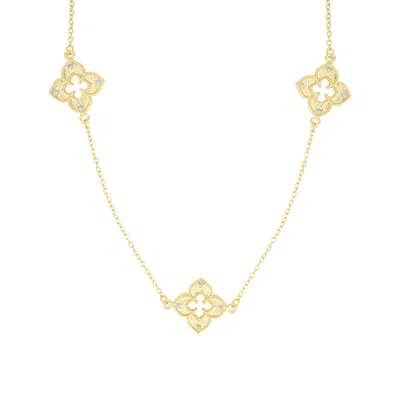 Adornia Gold Plated 36" Clover Station Necklace