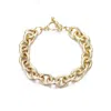 Adornia Gold Plated Chunky Oval Link Toggle Bracelet In Gold
