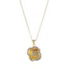 Adornia Plated Crystal Encrusted Flower Pendant Necklace In Gold