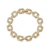 Adornia Gold Plated Crystal Encrusted Link Chain Bracelet In Gold