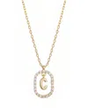 Adornia Gold Plated Cubic Zirconia Floating Letter Frame Necklace In Gold